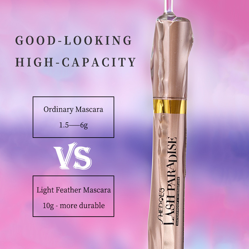 Shedoes Cross-Border Popular Film Power Plumping Waterproof Thick Cool Black Curling Slim Long Non-Smudged 4D Mascara