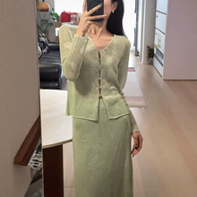 SW[孙乐言同款]天丝亚麻混纺镂空针织衫女夏新款绿绒蒿气质上衣
