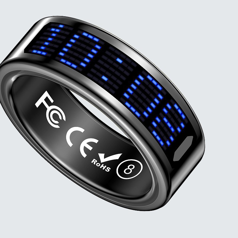 跨境新款SR16智能戒指点震屏触摸翻页计步心率血氧睡眠智能指环