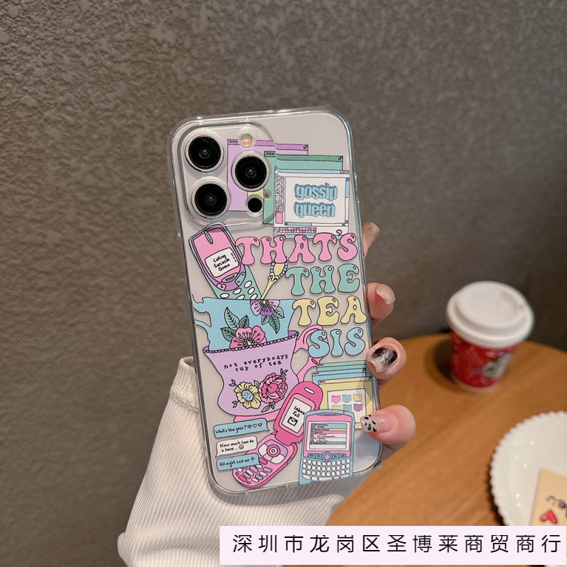 Suitable for Apple Iphone17Pro Mobile Phone Case Ins90 Post-Travel Retro Label Samsung S25 Protective Cover
