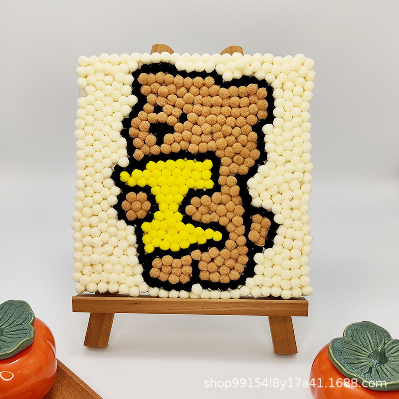 DIY ヘアボール絵画手作り材料パッケージクリエイティブ子供の漫画アニメーション装飾絵画ステッカー絵画屋台卸売|undefined