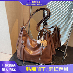 外国貿易秋冬チェック柄大容量バッグ女性用 2025 新しいレトロトートバッグ多用途シングルショルダーバックパック