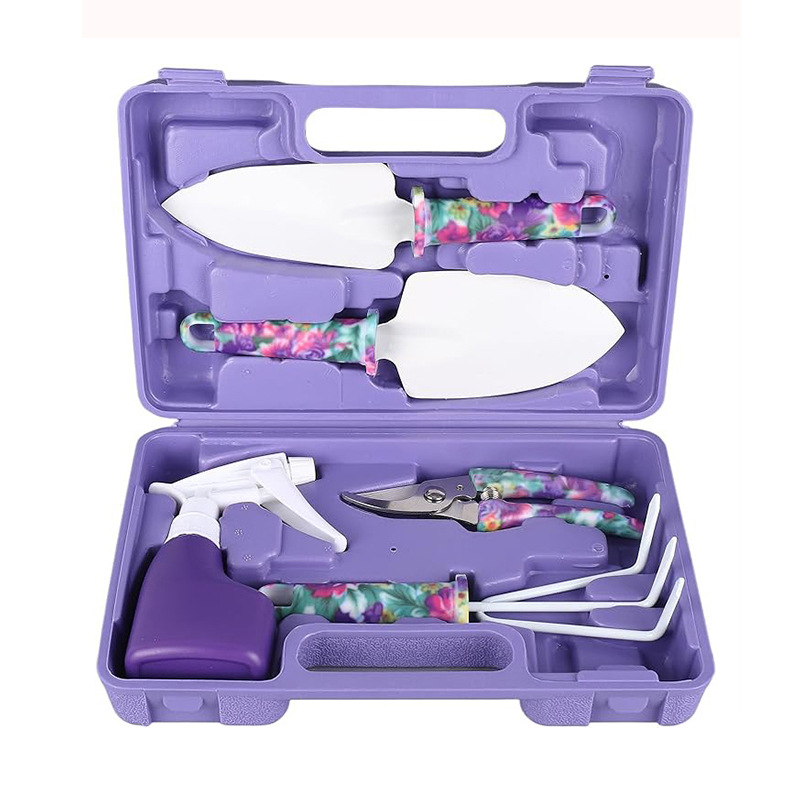 Conjunto de 5 piezas de jardinería púrpura