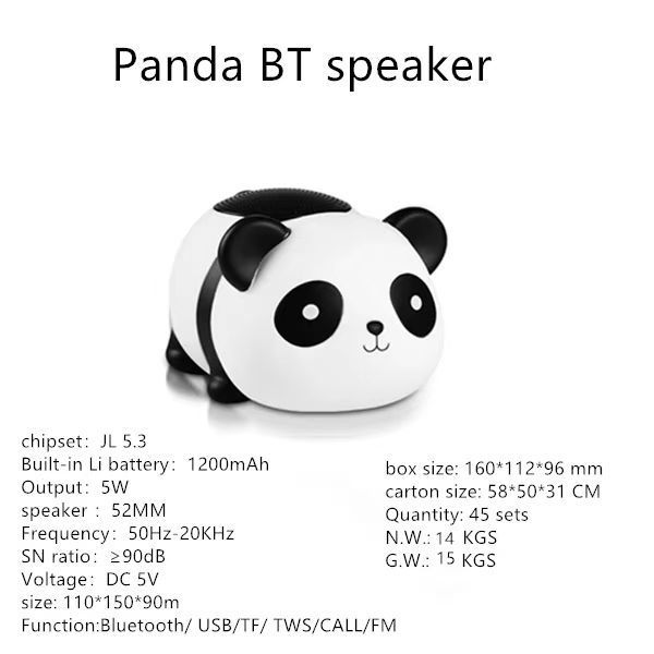 新商品の創意パンダのブルートゥーススピーカーは無線で携帯します。|undefined