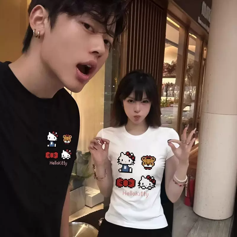 เสื้อยืดแขนสั้นคู่รัก ทรงสลิมฟิต รุ่น XS119 ไอเทมยอดฮิตใหม่ฤดูร้อน ดีไซน์เรียบง่าย