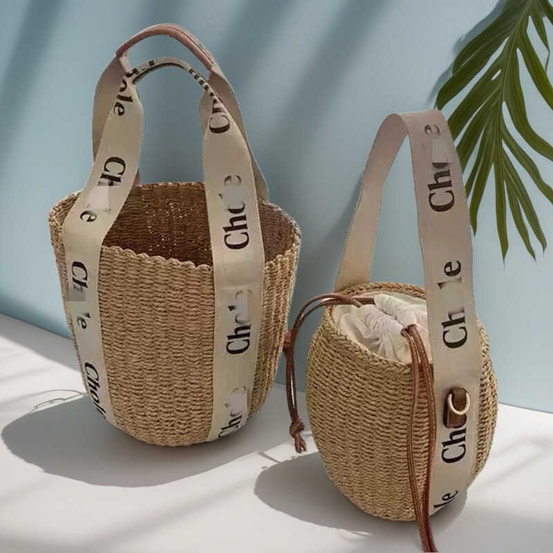 Letter Ribbon Straw Bucket Bag Tote Bag Seaside Vacation Crossbody Bag Large Capacity Handbag Woven Bag Letter Ribbon Straw Bucket Bag Tote Bag Seaside Vacation Crossbody Bag Large Capacity Handbag Woven Bag