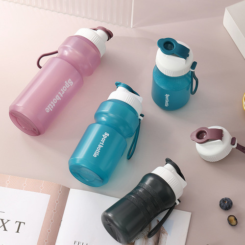 Portable sports plastic water bottle large capacity pp creative lid snap space cup outdoor portable cup water cup wholesale