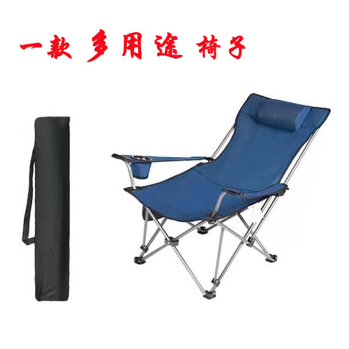 Outdoor folding sit-and-lie recliner hospital escort lightweight single simple beach chair portable nap bed