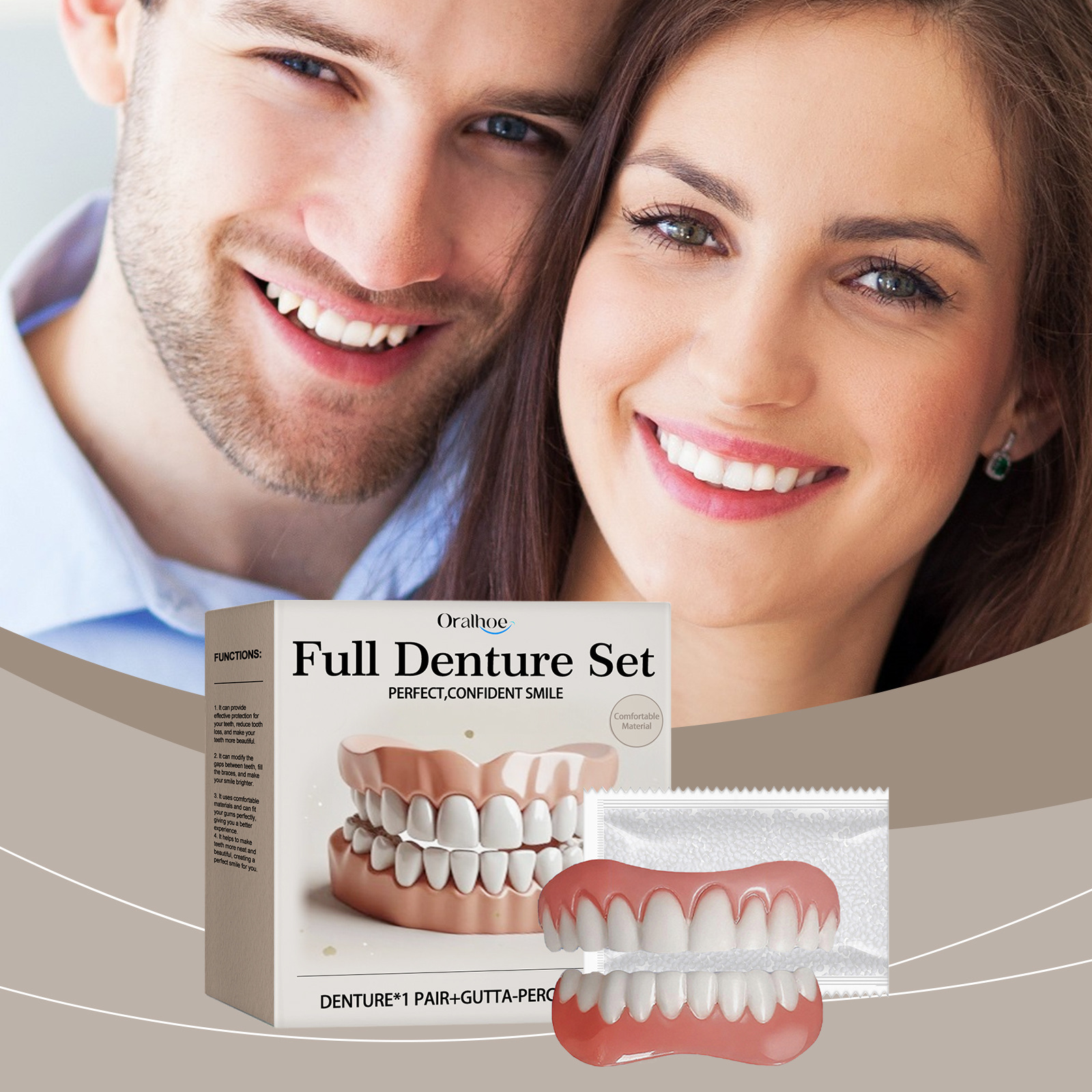 Conjunto de modificación de dentaduras postizas ORALHOE Conjunto de belleza dental que modifica los huecos de los dientes para realzar la belleza de la sonrisa
