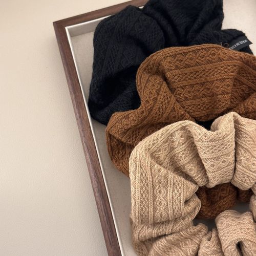 Vintage Ethnic Pattern Gluteal Hair Tie Knit French Style Versatile Solid Color Fabric Hairband Korean Brown Hair Accessory Headband for Women