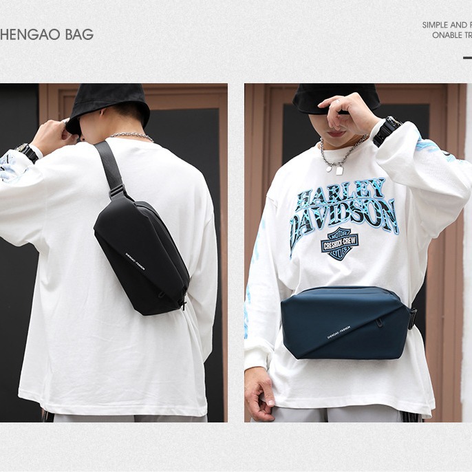 Nueva bolsa de pecho para hombres que ejecuta deportes multifuncionales bolsa de mensajero casual moda coreana hombres frescos y mujeres de la misma moda bolso de la cintura