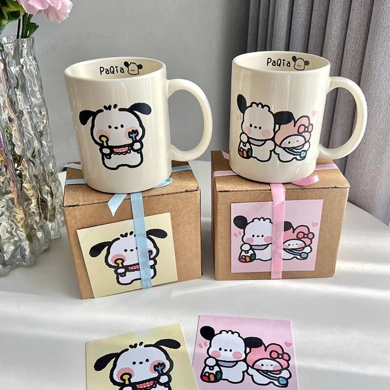 Cute Cartoon Dry Rice Pacha Dog Mug High-looking Gift Box Simple Couple Cake Ceramic Cup