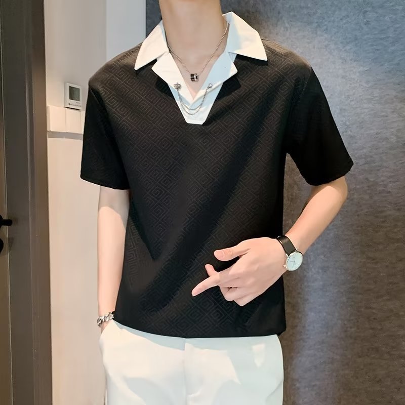 Polo de solapa de verano Camiseta de manga corta para niños Tops de media manga de todo fósforo para estudiantes de moda Camiseta juvenil de marca de moda