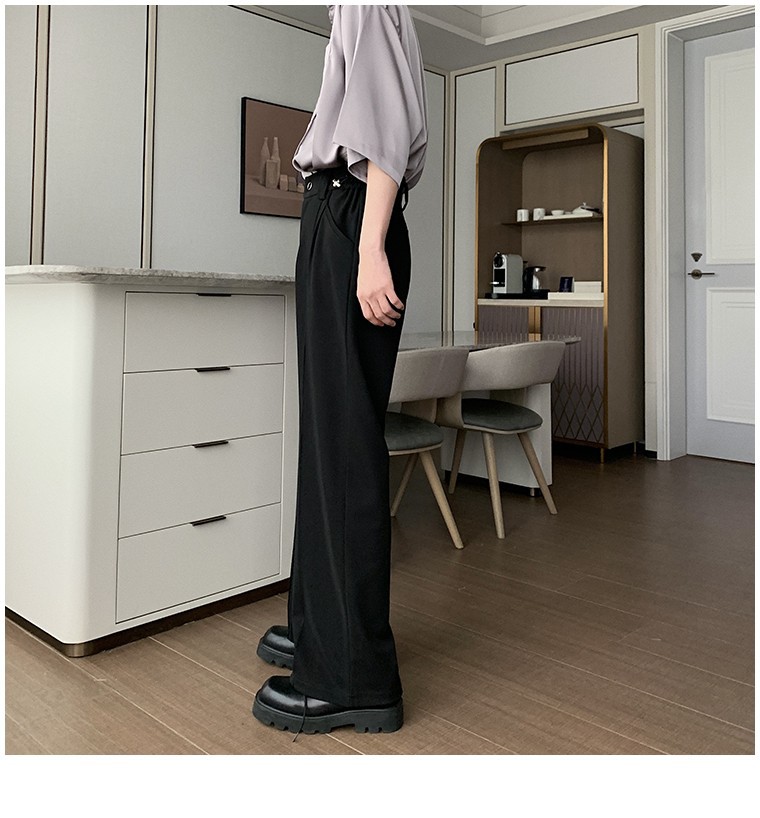 Men's Clothing Spring and autumn mopping pants simple casual trousers men new loose straight trousers black versatile trousers trend_voghion.com