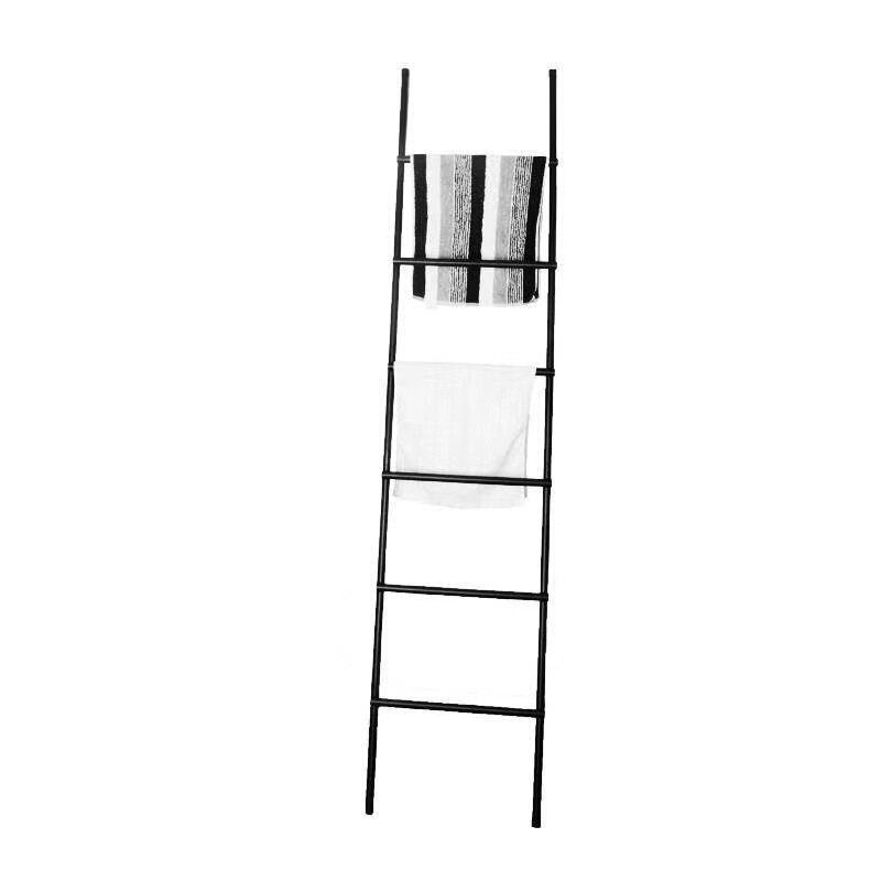 Nordic Simple Bedroom Wrought Iron Wall Coat Rack Floor-standing Ladder Hanger Punch-free Bathroom Towel Rack