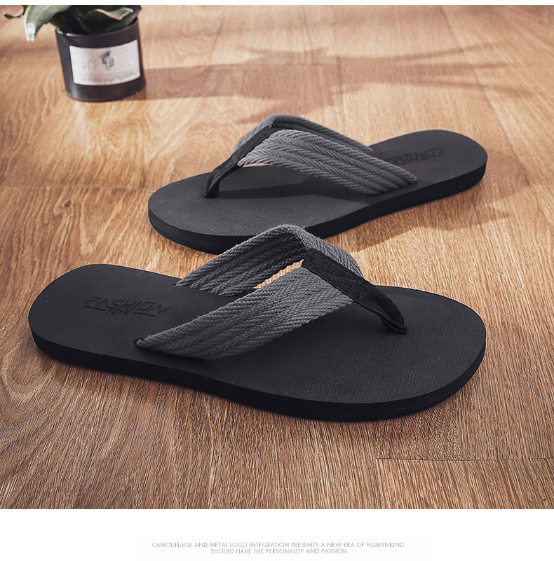 Men's Casual Color Block Solid Color T-Strap Flip Flops display picture 15