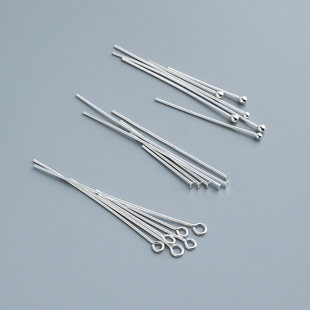 S925 Sterling Silver 15-40mmT Needle Round Head Needle 9 Word Needle Ball Needle DIY Handmade Bracelet Pendant Earrings Material Accessories