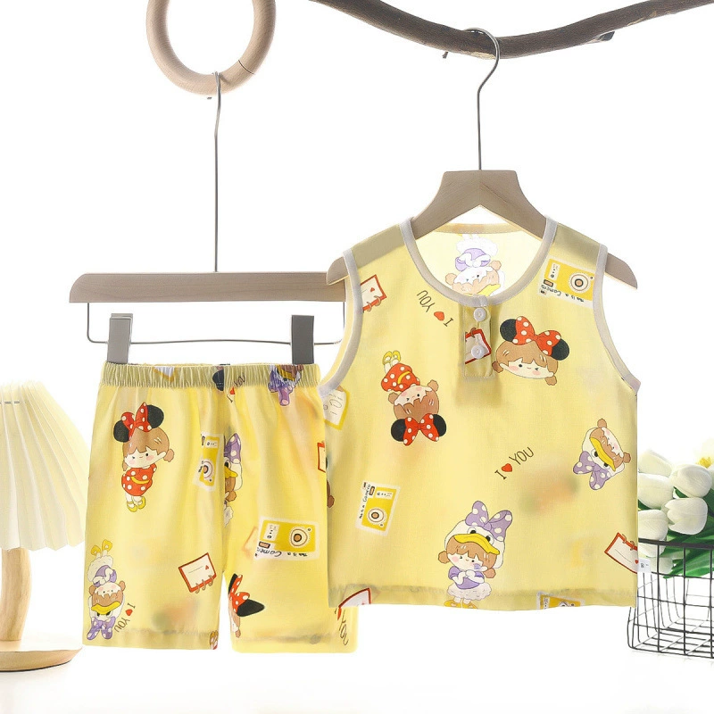 Summer children's vest, set for men and women, shorts, pijama