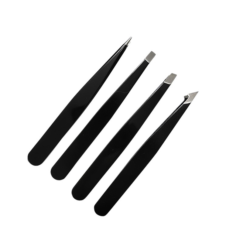 Spot black pink eyebrow clip tweezers eyebrow clip stainless steel beard pulling and eyebrow trimming tools Candy color manufacturer wholesale