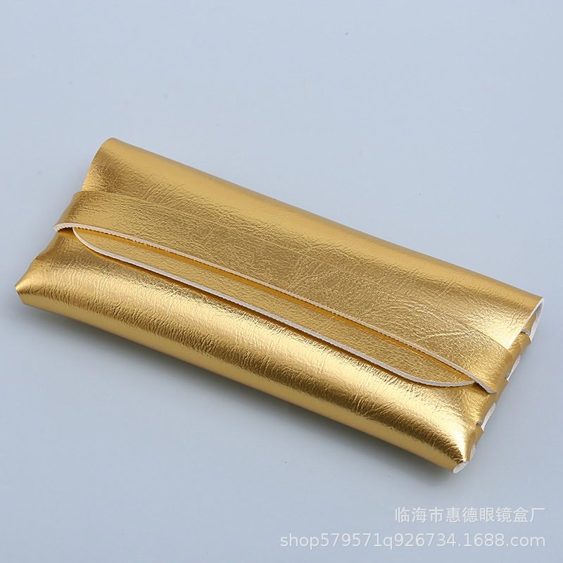 厂批眼镜盒现货新款单钉皮质墨镜包手工编织太阳镜盒子可印LOGO|undefined