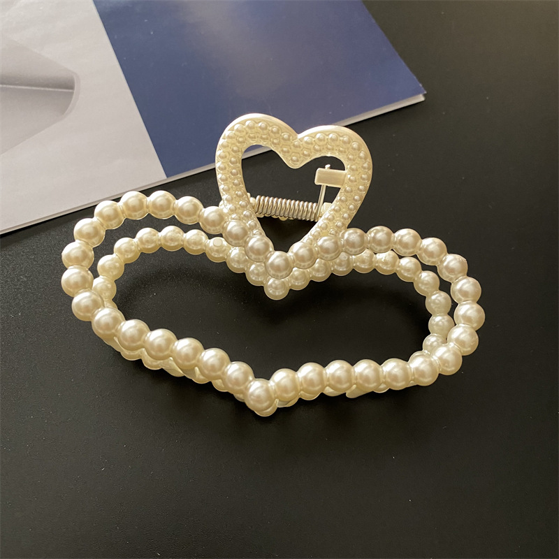 Artificial perla hueco clip de pelo vintage baño grande clip de pelo clip de tiburón cabeza trasera accesorios para el cabello al por mayor