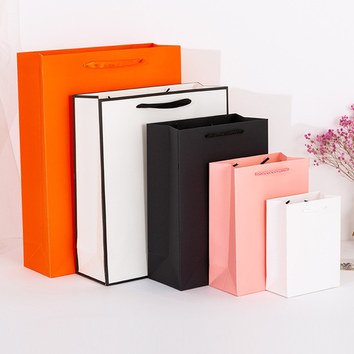 Thick Kraft Paper Bag Paper Handbag Shopping Clothing Store Packaging Bag Gift Bag Printing Logo 