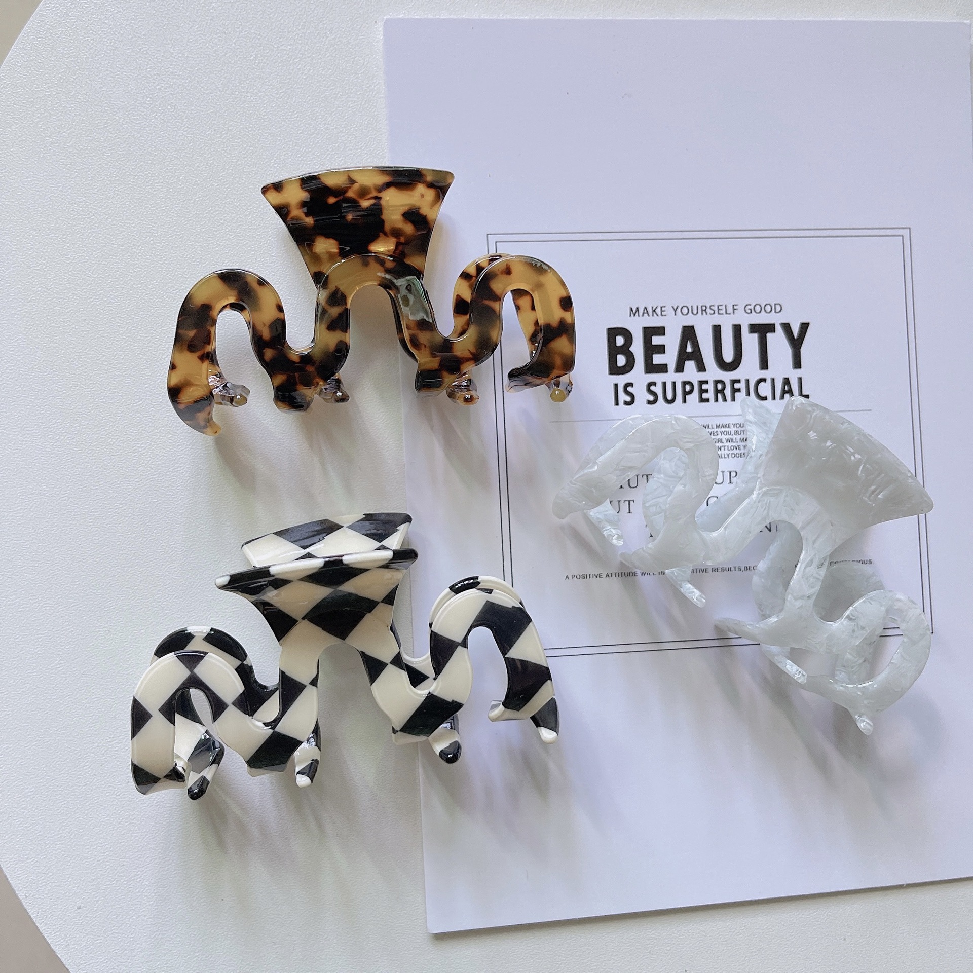 Hair Claws Hair Accessories Type Fashion Geometric Acetic Acid Sheets Hollow Out Hair Claws