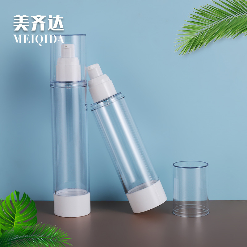 AS按压式80/100/120ML真空乳液瓶旅行便携透明塑料分装瓶小样瓶