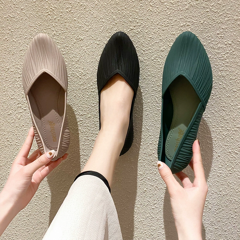 Сандалии Baotou, женская летняя модная верхняя одежда, универсальные Нескользящие туфли с мелким ртом и кристаллами, Повседневная Однослойная женская обувь на плоской подошве с низким верхом для весны и осени