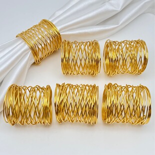 Factory Direct Supply Metal Napkin Rings European and American Popular Table Setting Napkin Rings Wholesale Metal Electroplated Napkin Rings