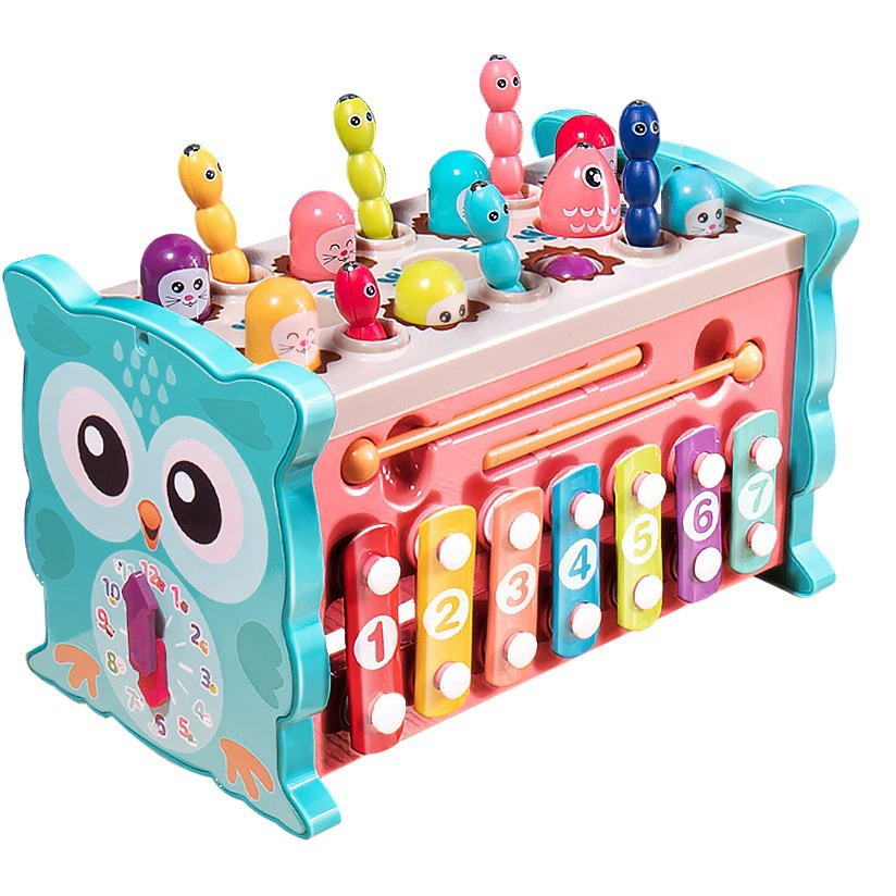 Детская игрушка для рыбалки, пианино для игры в "Ударь-мышику", развивающая интеллект, раннее обучение для младенцев, для мальчиков и девочек, с рыболовными крючками.