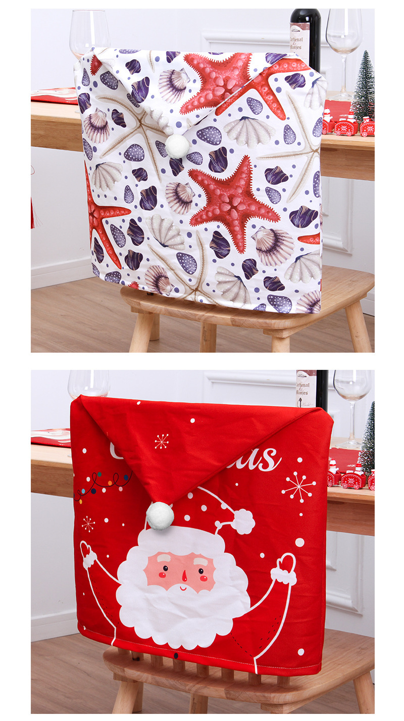 Christmas Cute Santa Claus Brushed Cloth Party Chair Cover display picture 1