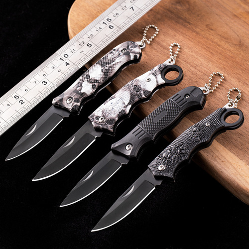 Outdoor stainless steel small knife, camping survival folding knife, high hardness portable key knife, multifunctional knife