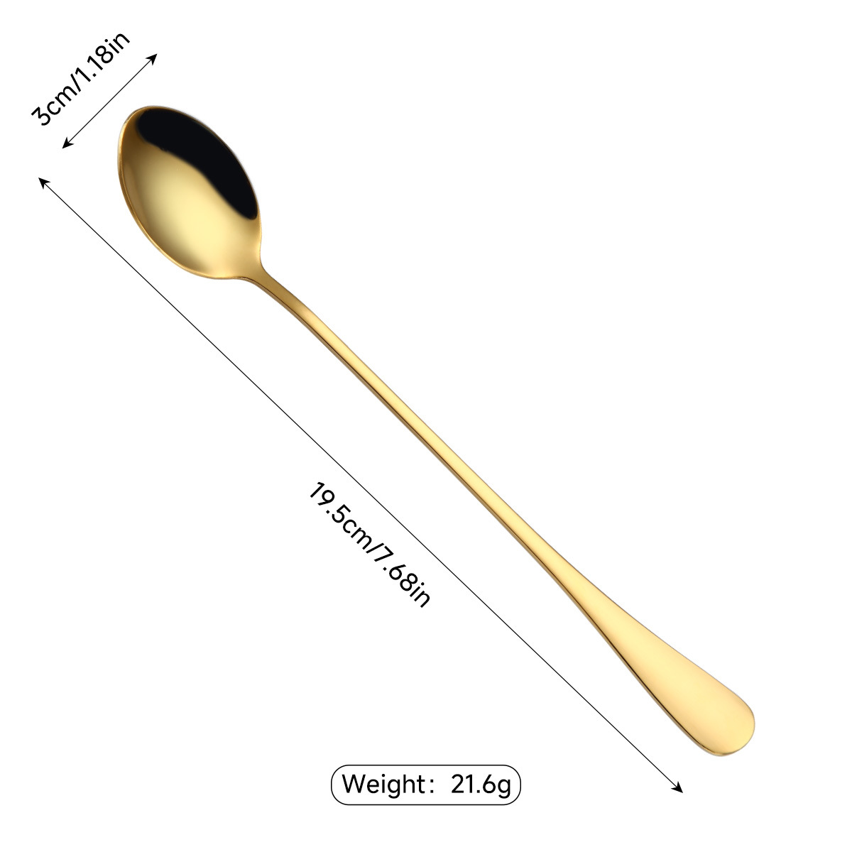 Langskaftet ske i rustfrit stål til kaffe og cocktails_voghion.com