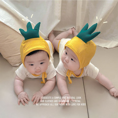 2024 new summer pineapple shape printed baby jumpsuit ins style baby hoodie baby bag fart clothing