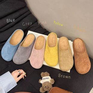 Thick-soled Birkenn Baotou Half Slippers Women's Outer Wear Spring and Autumn New Arrival Dress Retro Ugly Bokenn Trendy Single-layer Shoes for 2025