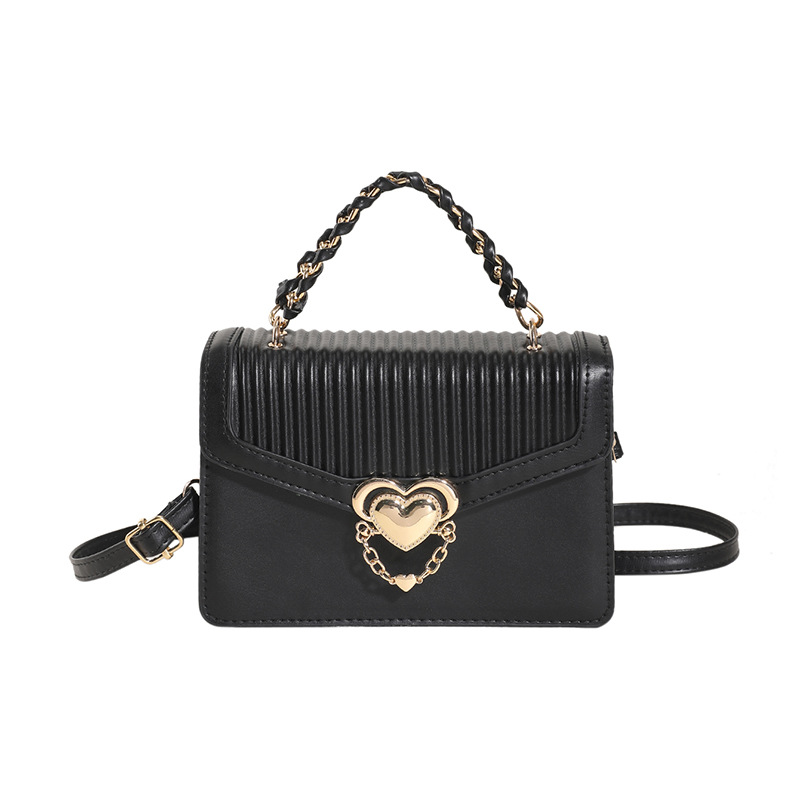 Women's bag 2023 new Korean style pleated fashion messenger bag western style casual shoulder bag trendy chain small square bag