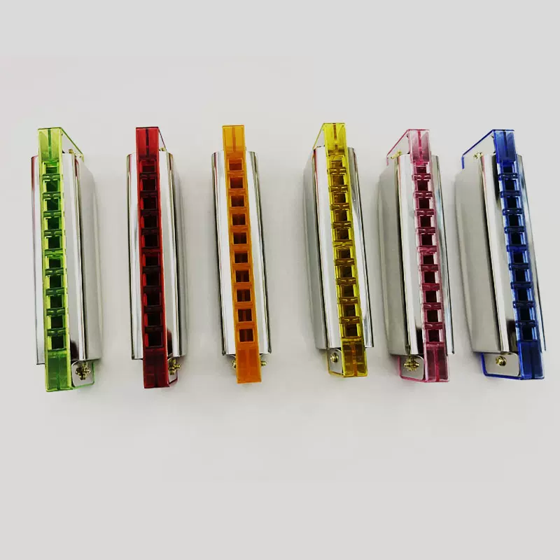 新款彩色10孔20音调音口琴演奏歌曲专业学生口琴风琴带黑盒