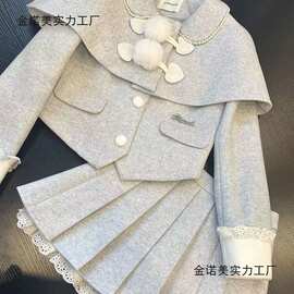 2026春冬新款收腰设计感时尚显瘦长袖小众长短裙套装