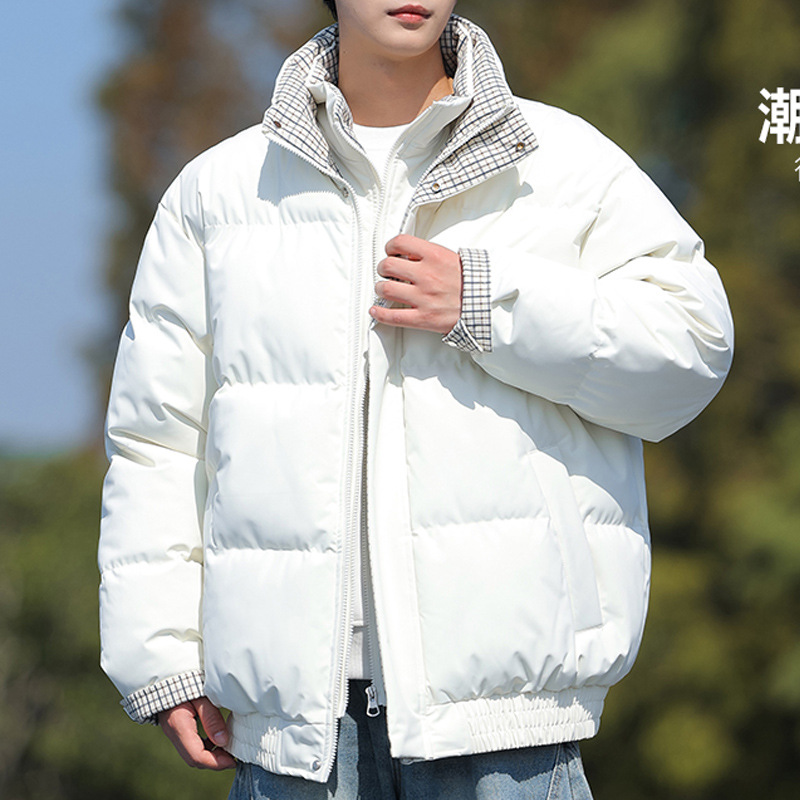 Trajes de algodón de pluma transfronterizos para hombres y mujeres 2025 nuevo invierno engrosado cuadrado falso de dos piezas de chaqueta de algodón chaqueta image 4