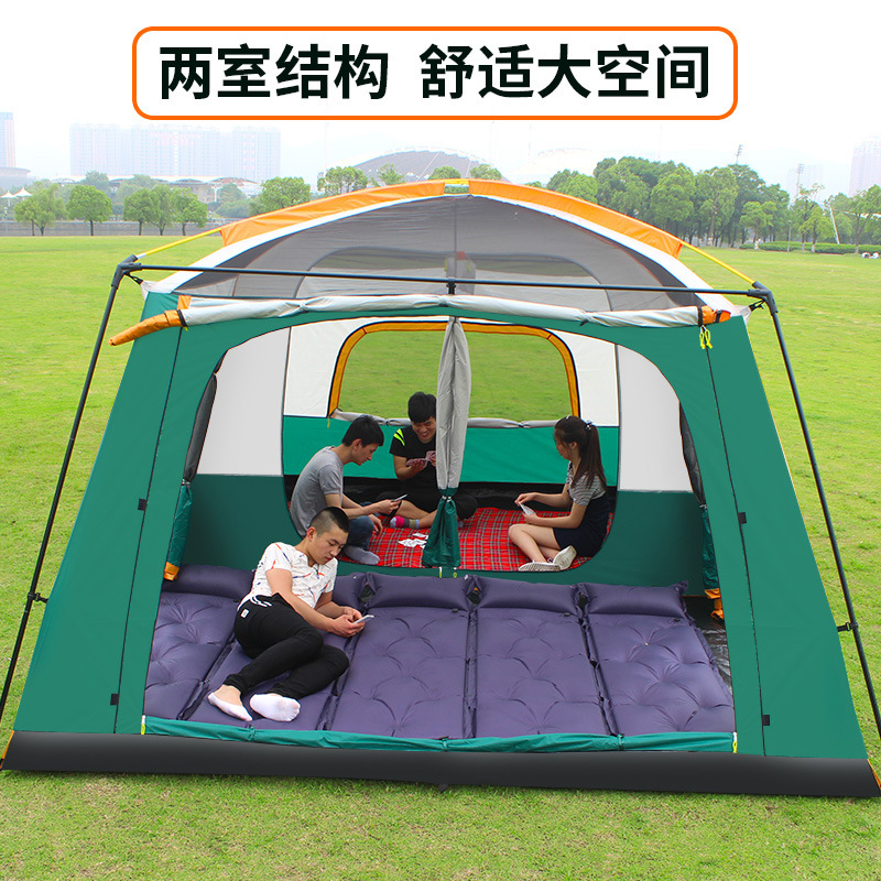 Suministros de acampada transfronterizos tienda portátil al aire libre para 3-4 personas estilo de camping toldo dos habitaciones y una sala de estar tienda grande transpirable juego completo