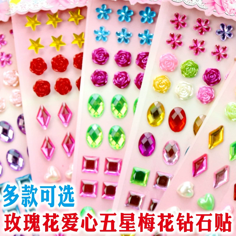 Новая трансграничная наклейка с блестящими бриллиантами и кристаллами, детский макияж, трехмерная акриловая декоративная наклейка ручной работы