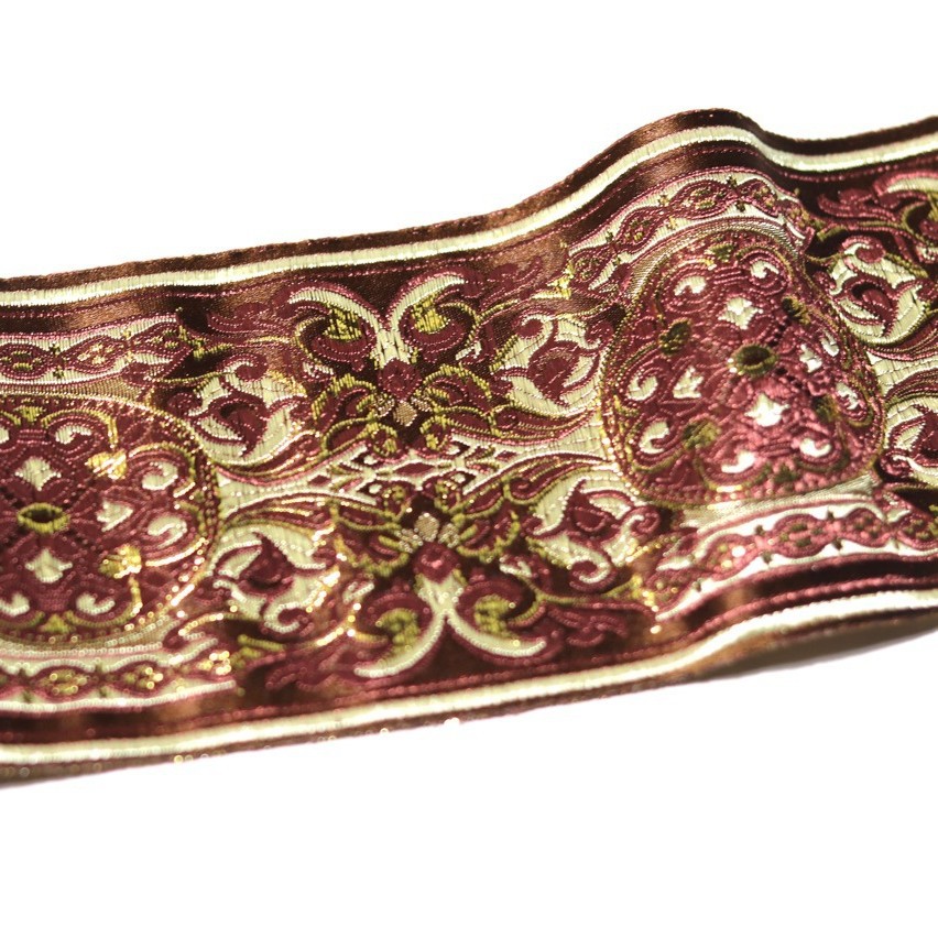9cm de ancho flor pesada hilo de oro cinta jacquard Ropa Étnica cortina sofá cojín estera de mesa cama corredor sombrero de encaje