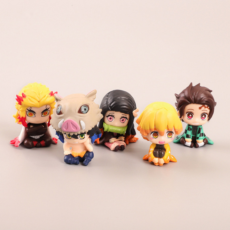 La segunda generación de 5 tipos de postura sentada fantasma matando a mano de dibujos animados de carbón Zhilang usted frijoles albaricoque longevidad Langyi ayuda Shan Yi muñeca