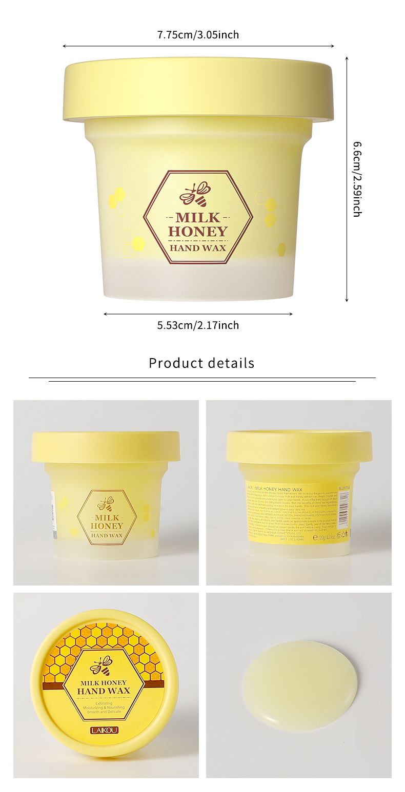 Cross-border English version LAIKOU Honey Milk Hand Wax 120g Hand Mask Moisturizing, hydrating and hydrating Autumn and winter manufacturer in stock undefined