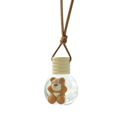 Car perfume bottle pendant milk tea series handmade diy glass empty bottle perfume bottle manufacturer direct sales car aromatherapy