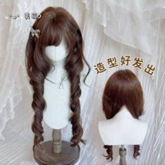 【遮颧骨刘海】假发女日系水母卷公主头短鬓角Lolita日常JK全头套