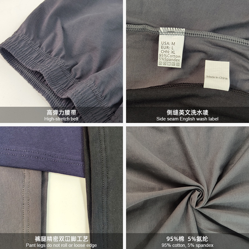 Calzoncillos bóxer holgados de algodón puro para hombre, para uso doméstico, transpirables y casuales, aptos para todas las estaciones. image 5