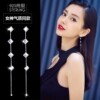 Retro long advanced earrings with tassels, European style, diamond encrusted, bright catchy style, high-quality style, internet celebrity, wholesale