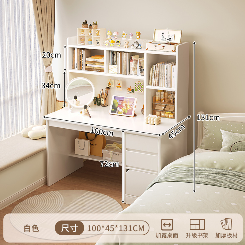 Escritorio dos en uno, escritorio de maquillaje, escritorio de computadora, tocador, dormitorio todo en uno, moderno y simple 2024 nuevo almacenamiento image 17